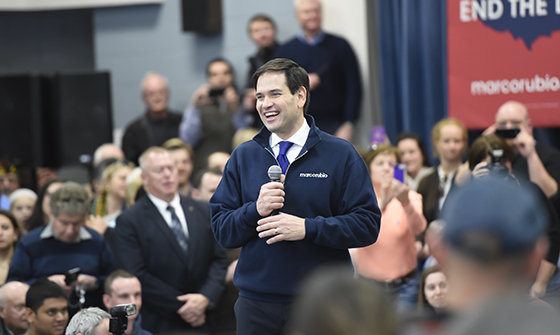 Marco Rubio upbeat at town hall after rough debate performance