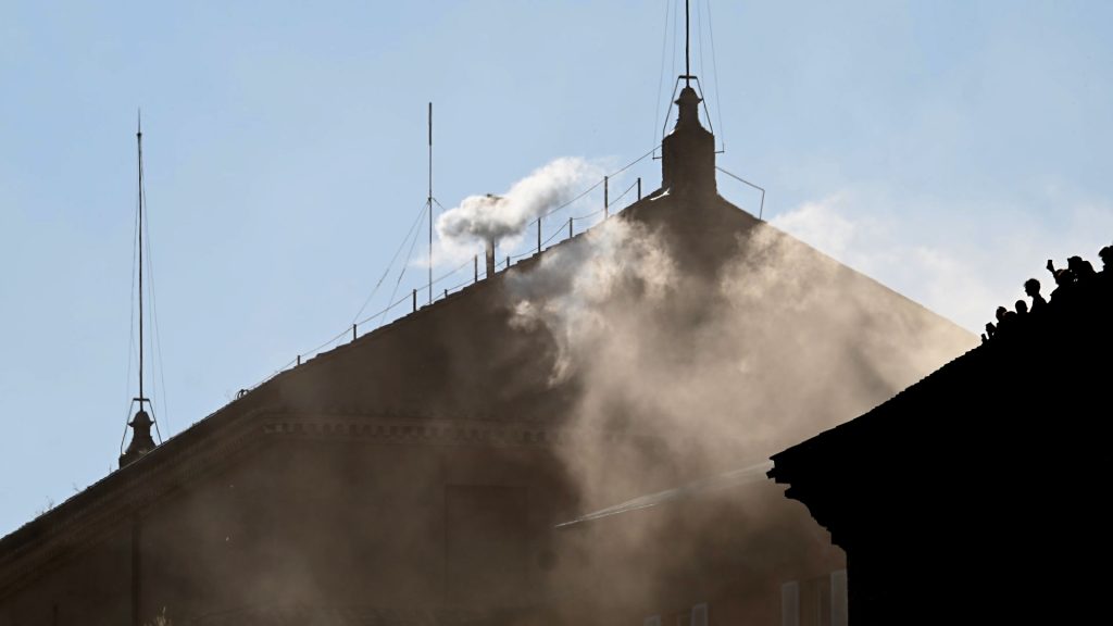 White Smoke photo of white smoke from conclave chimney